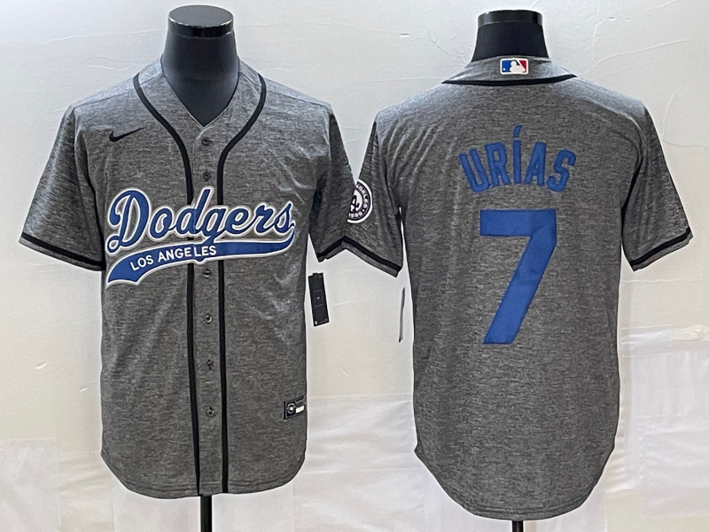 Men's Los Angeles Dodgers Julio Urias #7 Gray Jersey Joint Edition